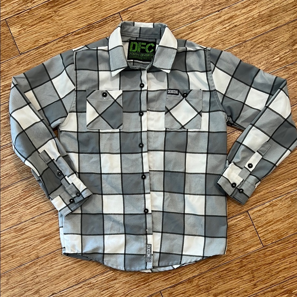DIXXON Gray and Black Plaid Button Down Shirt
